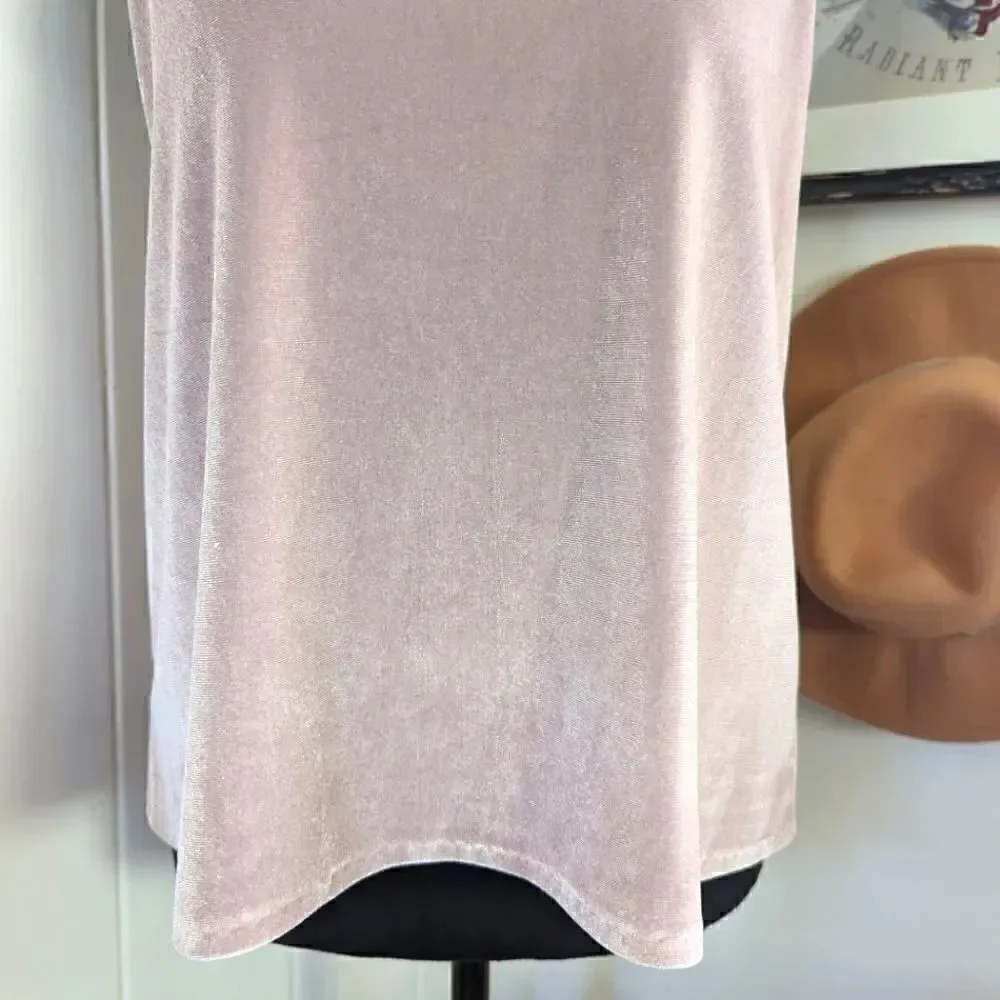 Aqua Sleeveless Rose Quartz Pink Velvet Top M Fairy Coquette Girl Whimsigoth